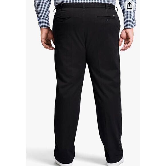 IZOD Men's Big and Tall Performance Stretch Flat Front Pant - Picture 2 of 7